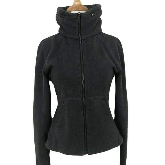 lululemon athletica Jackets & Blazers - Lululemon Gray Hooded Big Neck zip Front Jacket S